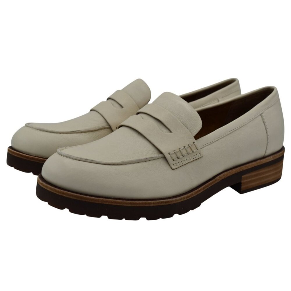 Kork-Ease Women 11 Carlisle White Full Grain Leather‎ Slip On Penny Loafer Shoes